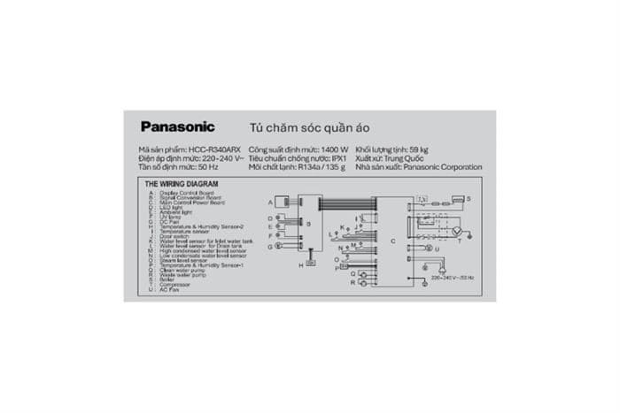 Tủ chăm sóc quần áo thông minh Panasonic 3 móc HCC-R340ARXV